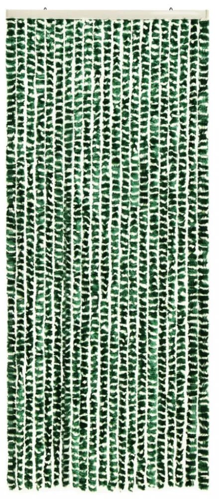 zöld és fehér zsenília rovarfüggöny 56 x 185 cm