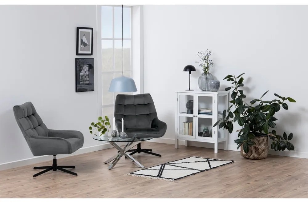 Szürke forgó bársony fotel Paris – Actona