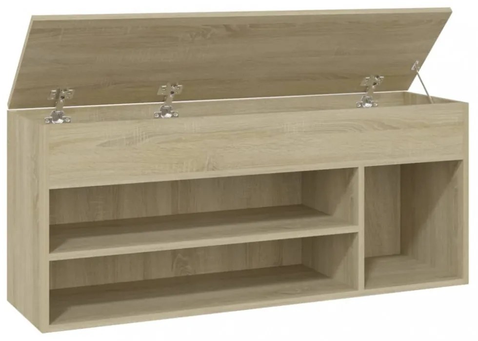 sonoma tölgy színű szerelt fa cipőtároló pad 105 x 30 x 45 cm