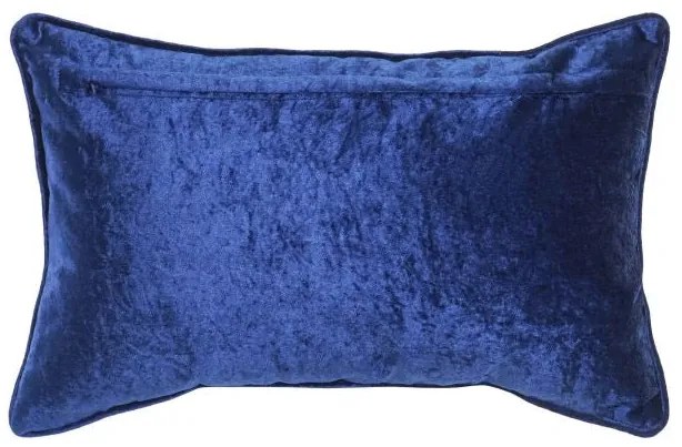 Kék arany mintás díszpárna bársony poliészter 50X10X30 cm