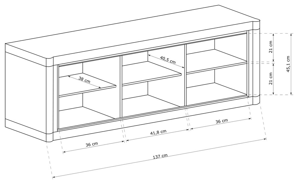 TV asztal/szekrény Douglas 12 (szonoma tölgy). 1055568
