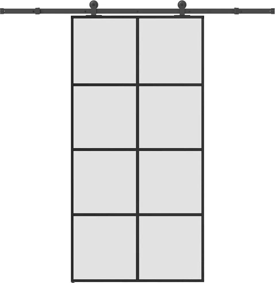 vidaXL ESG üveg-alumínium tolóajtó fémszerelvény-szettel 102,5x205 cm