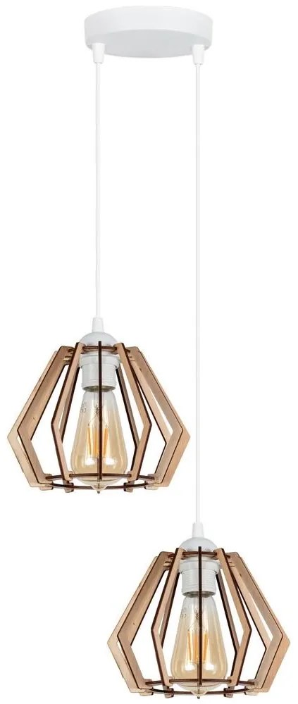 Csillár zsinóron BERGO 2xE27/60W/230V fehér