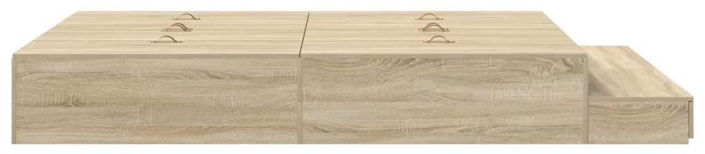 Ágykeret tárolóval Sonoma tölgy 236.5 x 140 x 31.5 cm Faanyag
