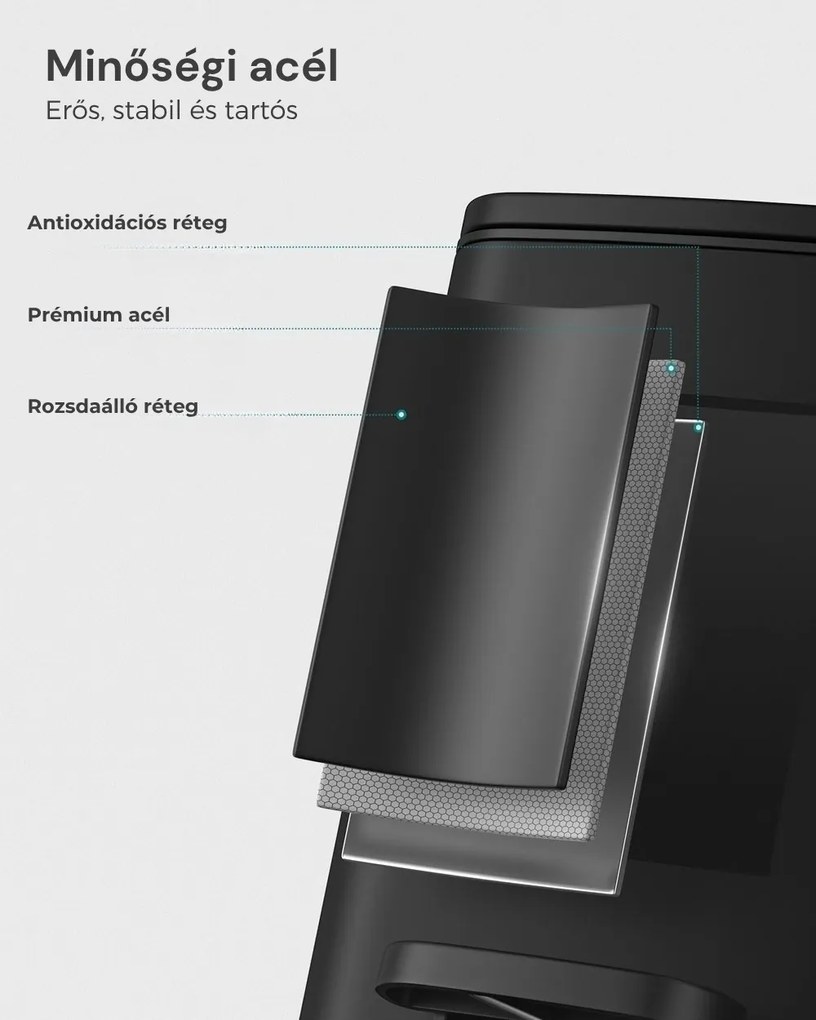NORD fürdőszobai szemetes, 6 l, fekete SongmicsHome
