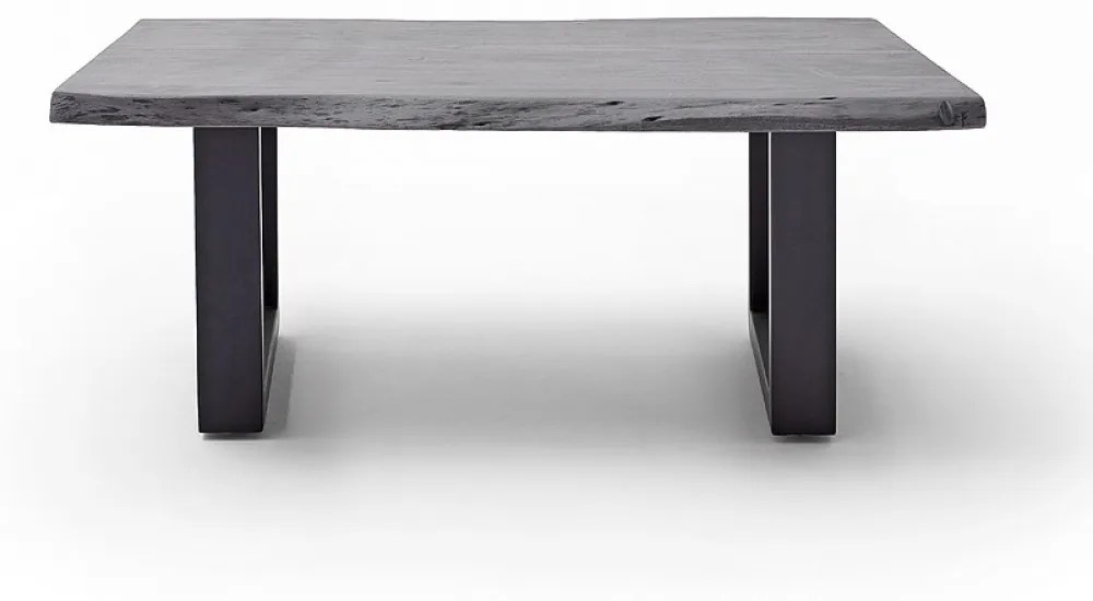 CARTAGENA dohányzó asztal akácfa 110x70cm - U alakú antikolt lábbal - Szürke