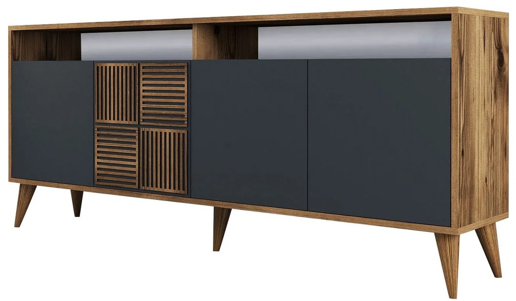 Konzolasztal Milan - Walnut, Anthracite