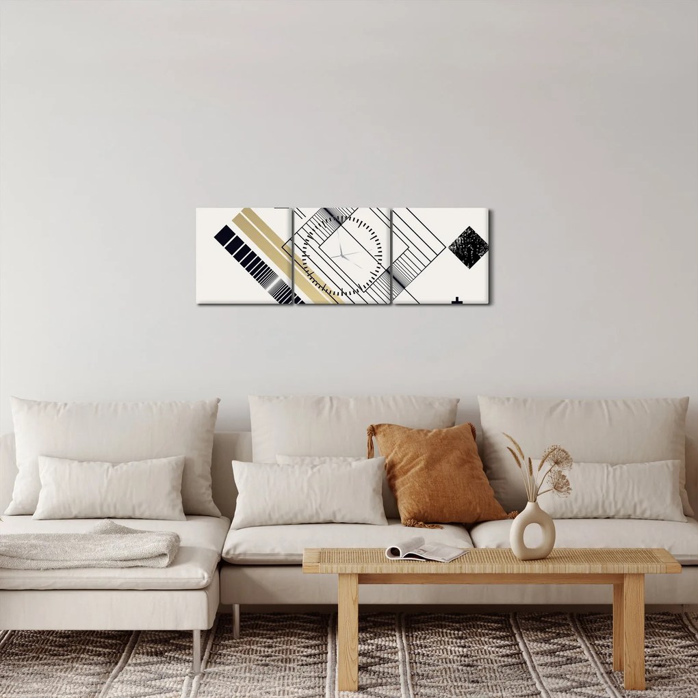 Kép - Geometriai formák N⁰6 (órával) (90x30 cm)