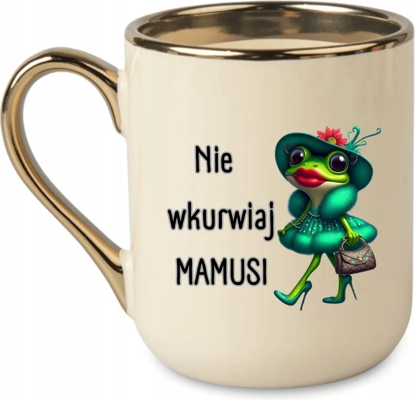 Elegáns bögre "Ne idegesítsd fel anyát" +Béka 330 Krémszínű