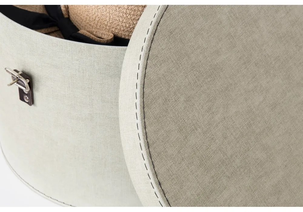 Bézs fedeles karton tárolódoboz szett 2 db-os ø 37,5x25 cm Rut Canvas Paper Laminate – Bigso