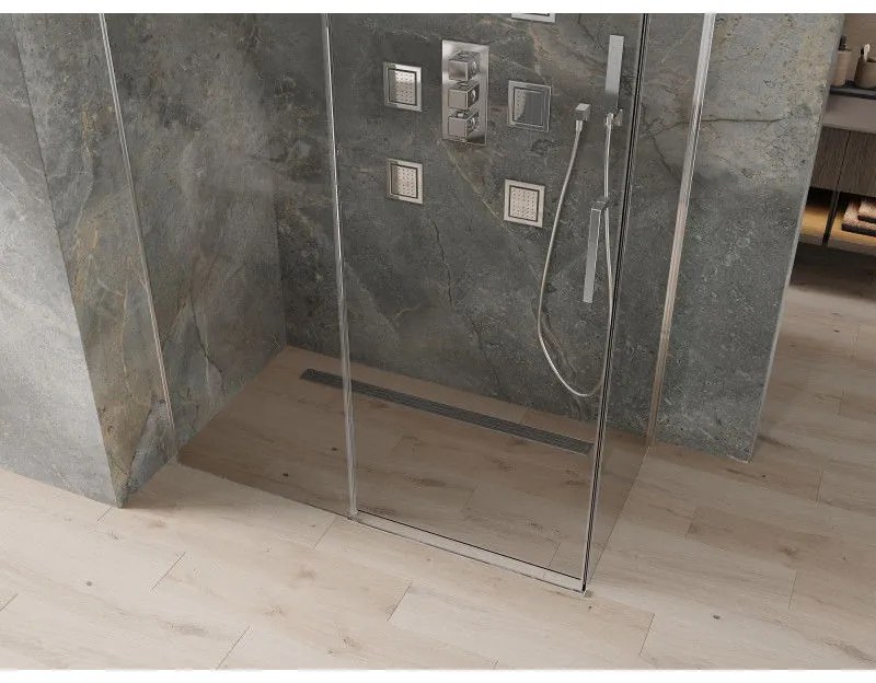 Mexen Omega zuhanykabin 160x90cm, 8mm üveg, króm profil-átlátszó üveg, 825-160-090-01-00