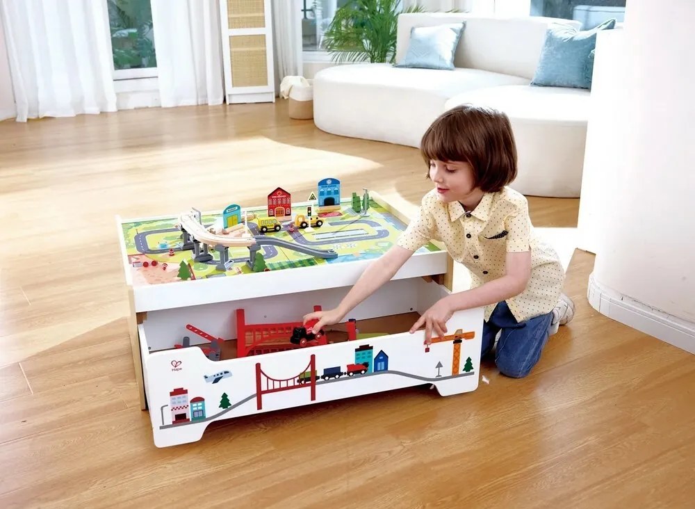 Hape Játéktábla tárolóhellyel és vasútpályával