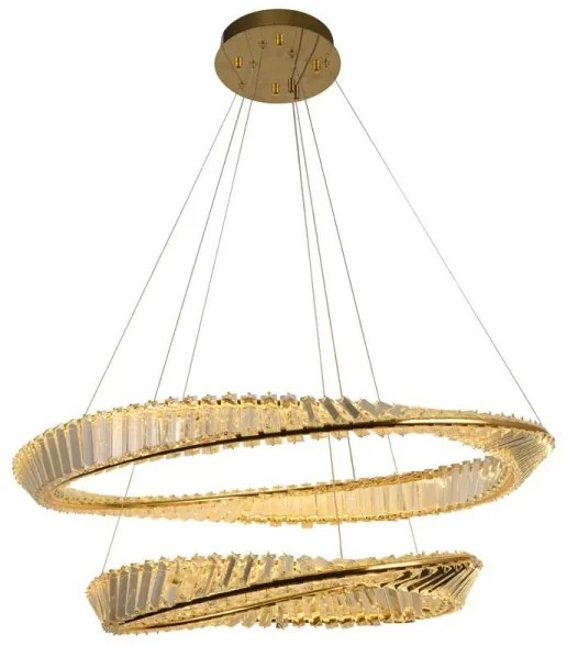 LED állítható fényerejű csillár kábellel LED/90W/230V 3000-6500K arany/króm + DO