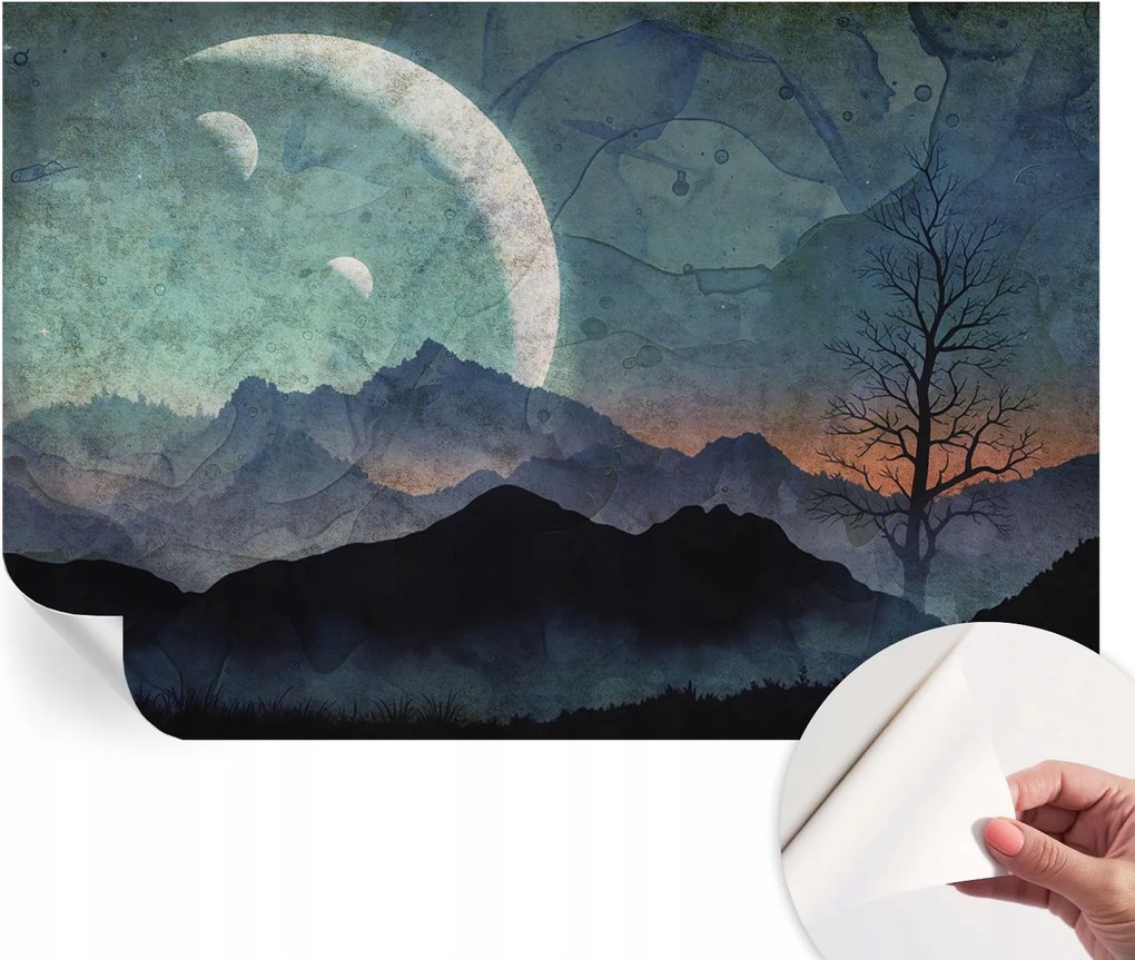 Öntapadós Dekoratív Fotótapéta Hálószobába Éjszakai tájkép 104x70 cm