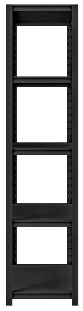 Fekete, nyitott fém garázs polcrendszer, 900x1830x450 mm: SAM All Black