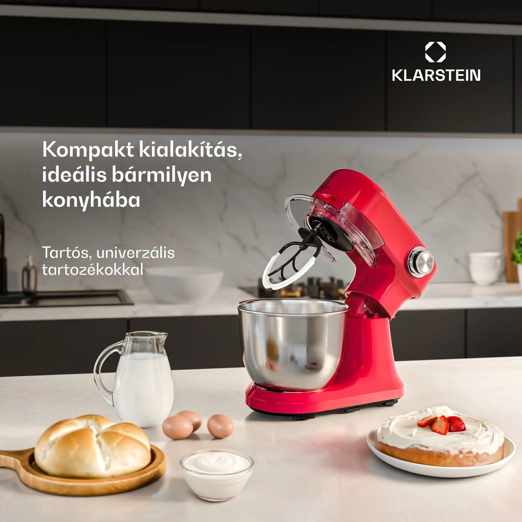 Klarstein Bella Evo konyhai gép | Bolygókeverő rendszer | 3 keverőfej | 1500 W | 5 l