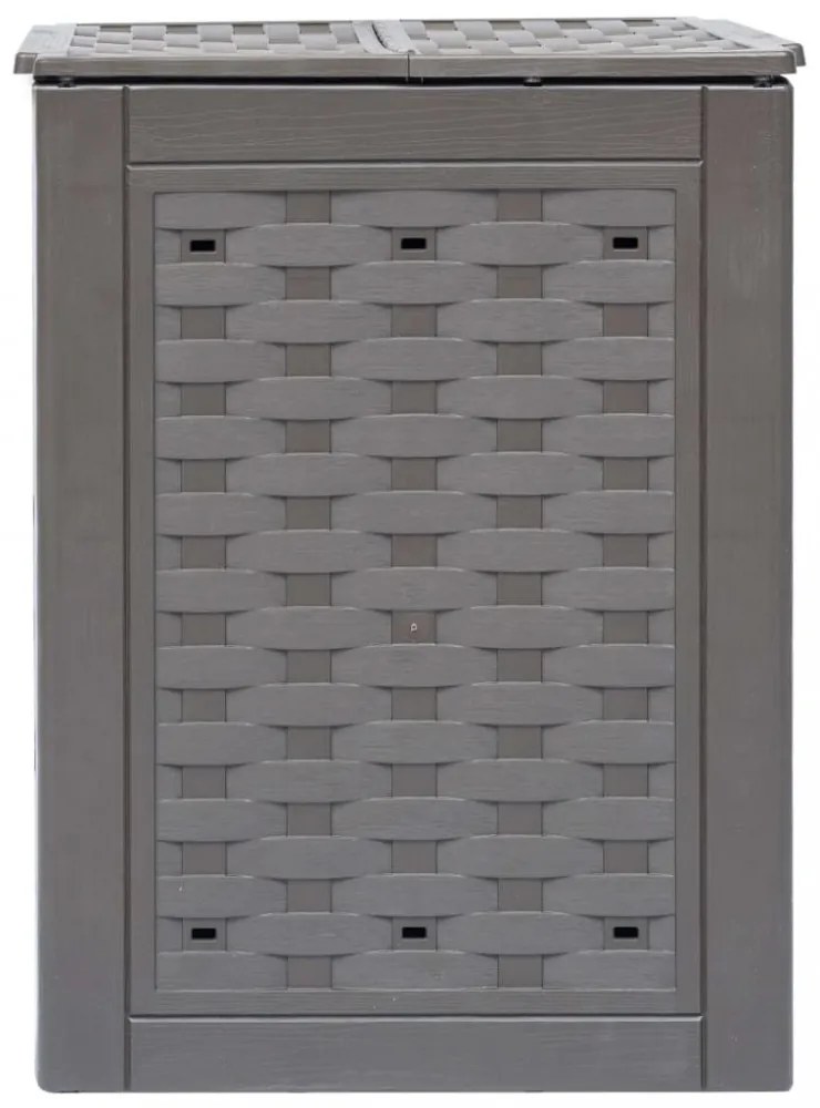 3 db barna műanyag rattan kerti komposztáló 60x60x83 cm 900 L