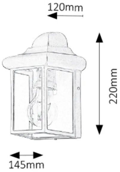 Rabalux 8754 - Kültéri fali lámpa NORVICH 1xE27/60W/230V IP43