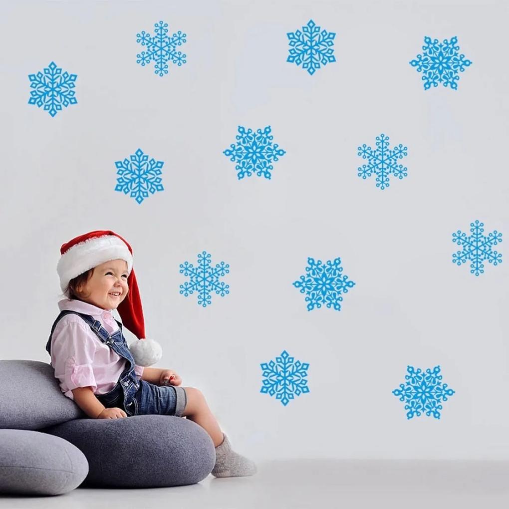Karácsonyi faldekoráció - kék hópelyhek  pelyhek Flakes