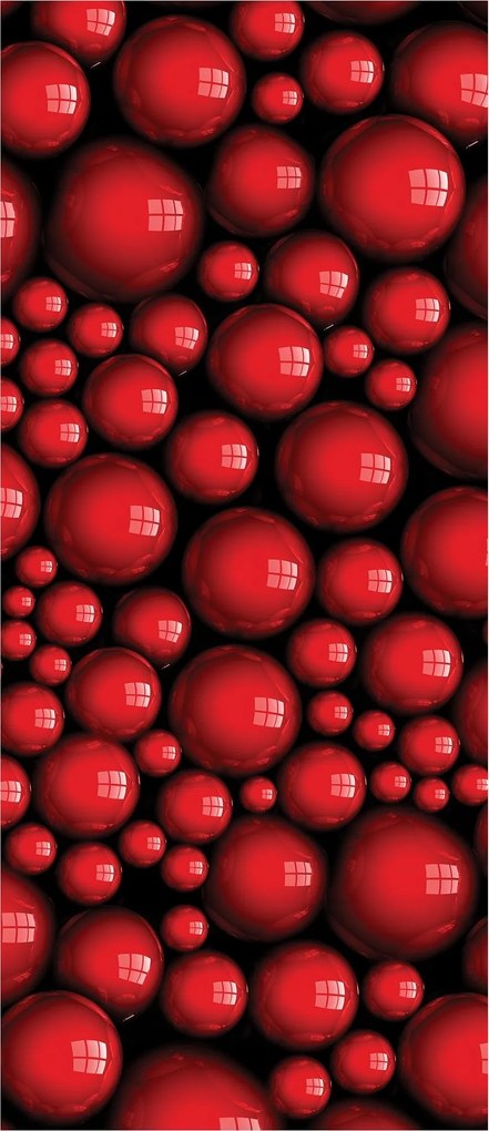 Fotótapéta Piros gömbök Sima fénymező és árnyékok 91x211 +ragasztó