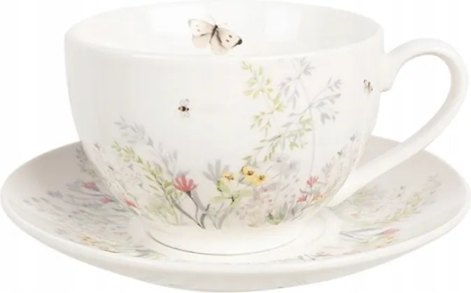 Porcelán csésze és csészealj Wildflower Fields motívummal 250 ml