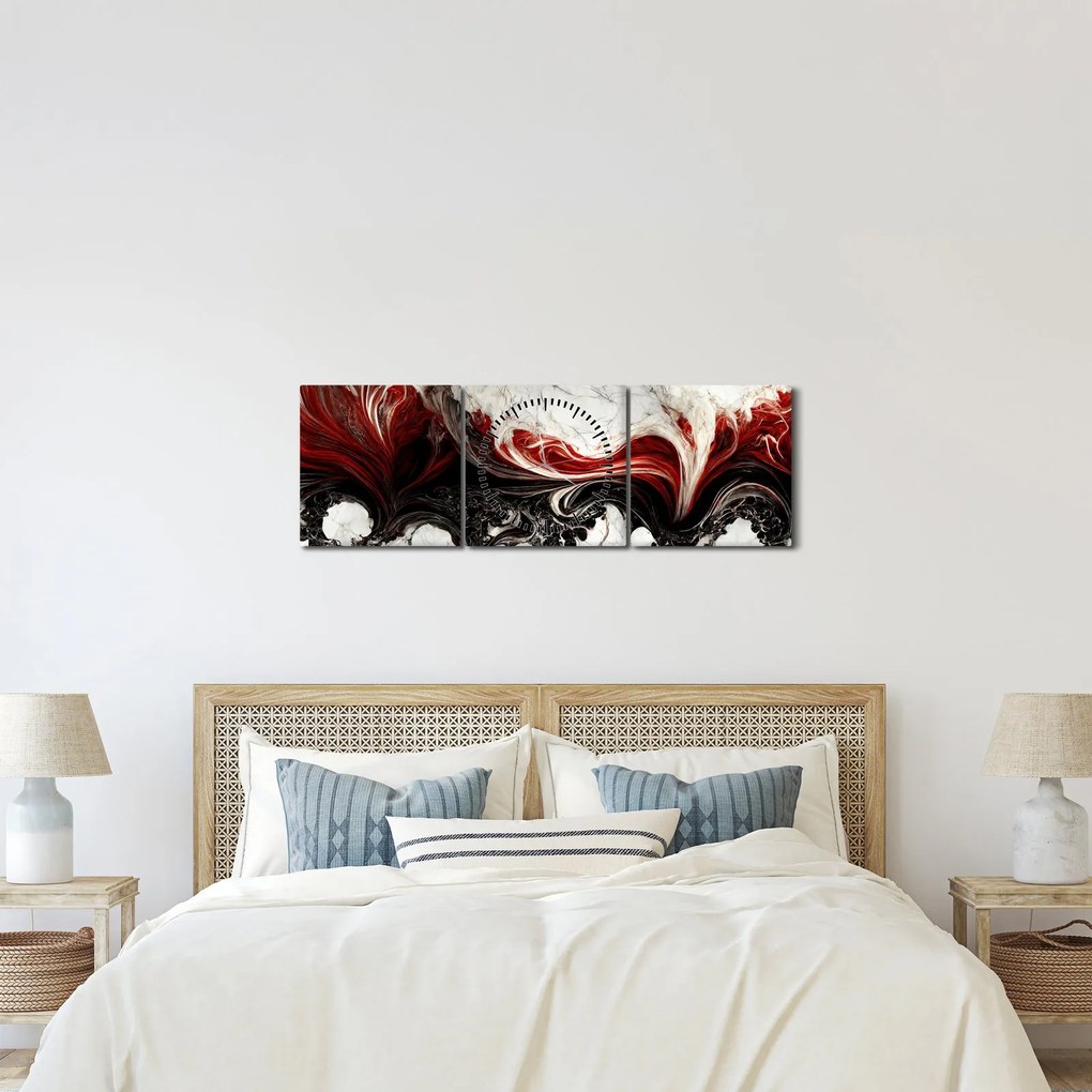 Kép - Modern absztrakció (órával) (90x30 cm)