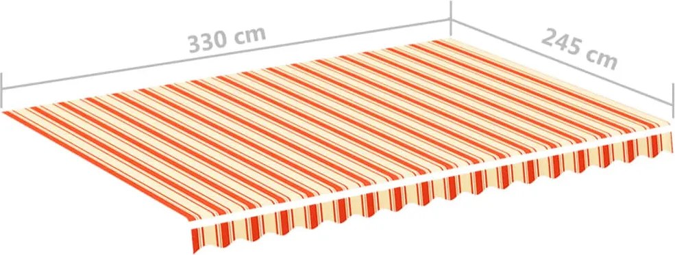 Sárga és narancssárga csere napellenző ponyva 3,5 x 2,5 m