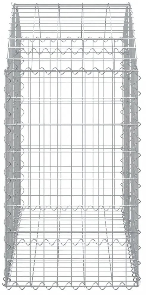 íves horganyzott vas gabion kosár 100x50x80/100 cm