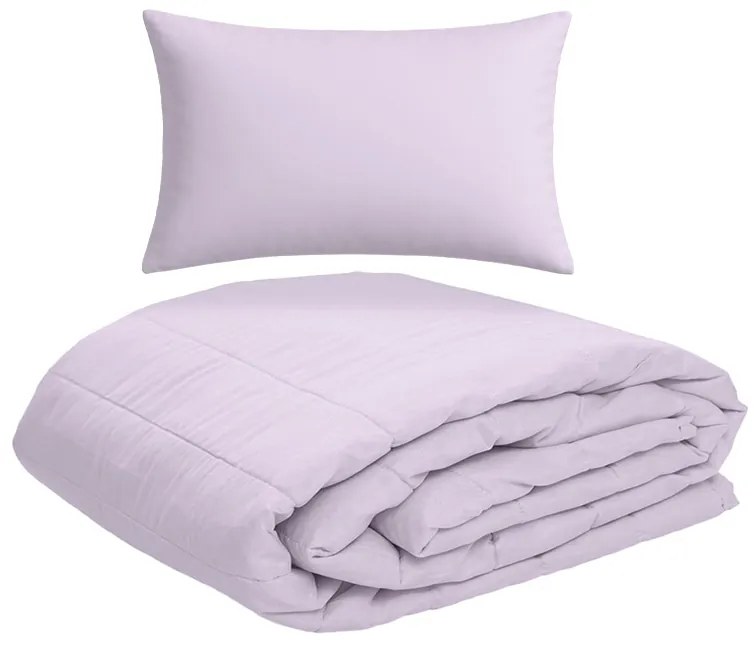 SUMMER nyári steppelt paplan 140x200 cm párnahuzattal 45x75 cm, lila