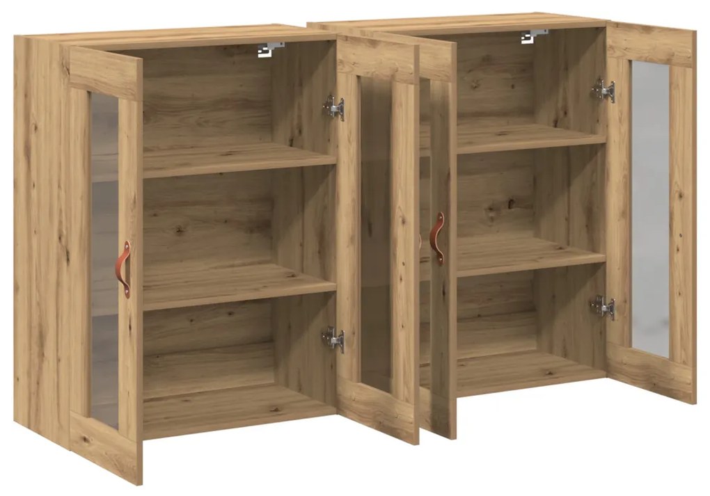 Fali Szekrények 2 db Művészi Tölgy 69,5x34x90 cm Mérnöki Fa