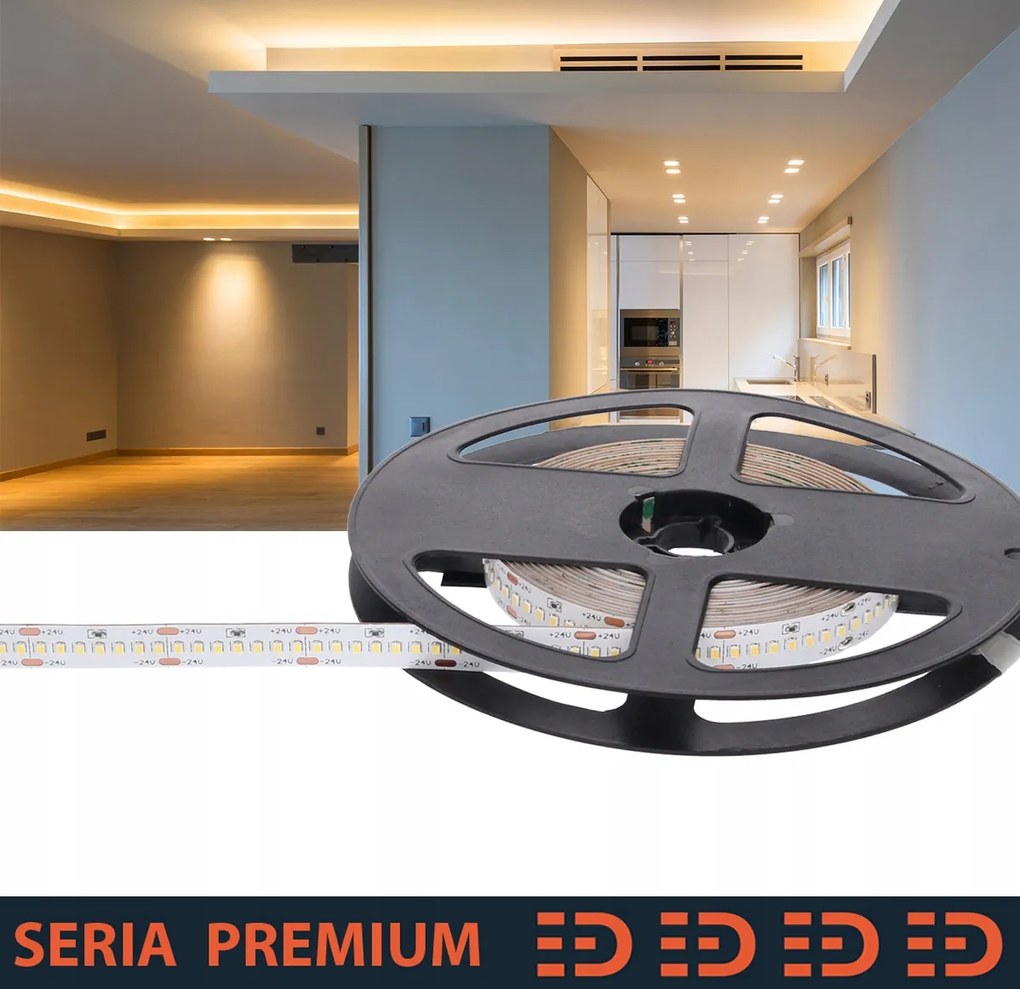 Led szalag Meleg fehér 24V 280 LED/m 1650lm/m 5m 3 év garancia