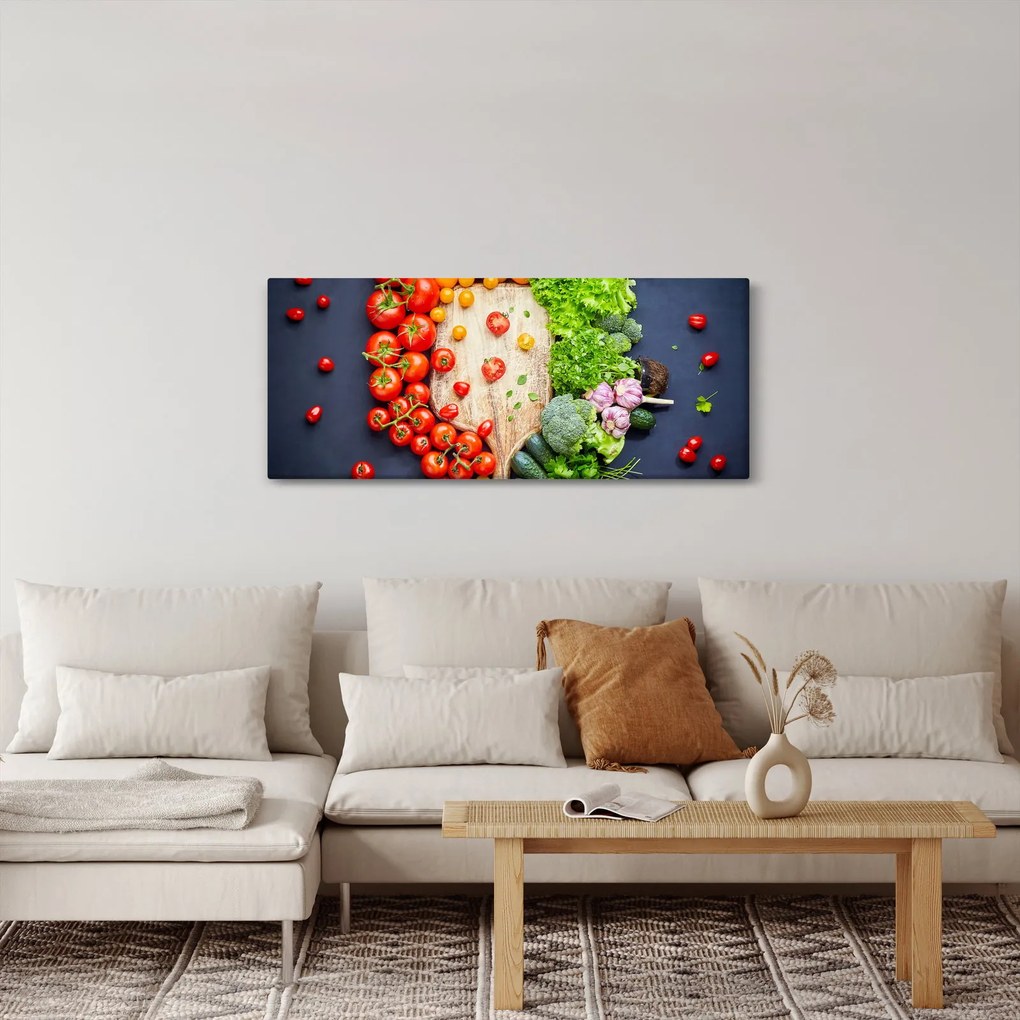 Kép - Zöldséggel teli asztal (120x50 cm)