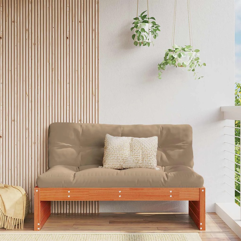 vidaXL Sarokkanapé egységek Tömör fenyőfa Viaszbarna 120 x 95 x 69 cm