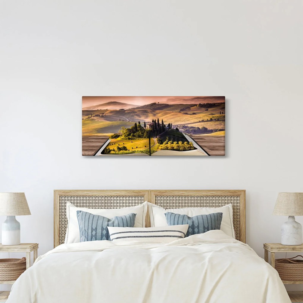 A táj egy könyvben képe (120x50 cm)