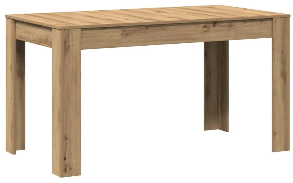 kézműves tölgy színű szerelt fa étkezőasztal 140 x 74,5 x 76 cm