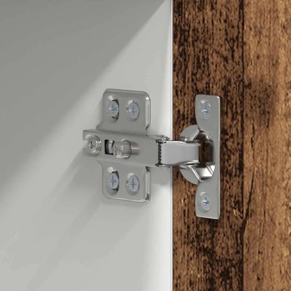 Függő szekrény Riga Régi fa és fehér 50 x 31 x 100 cm Faanyag