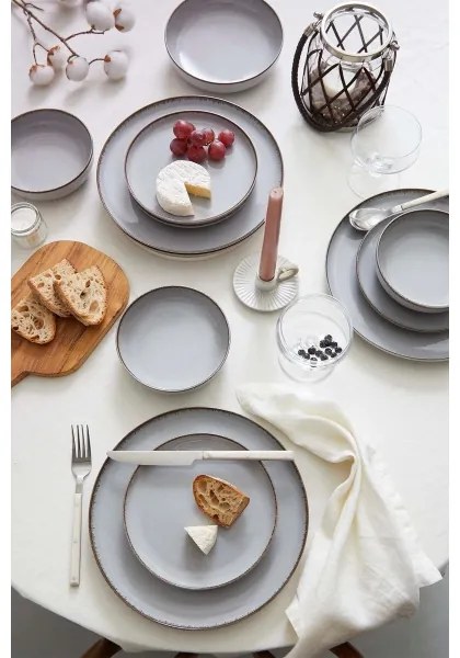 24 darabos szürke porcelán étkészlet