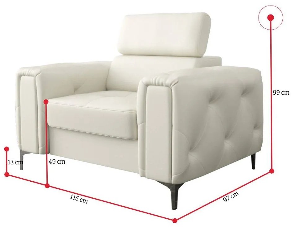 ONIR 2 fotel, 115x99x97, madryt 990