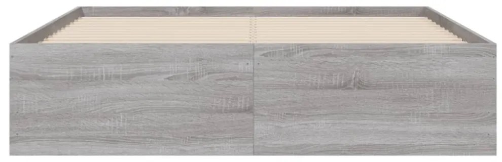 szürke sonoma színű szerelt fa ágykeret fiókokkal 120 x 200 cm
