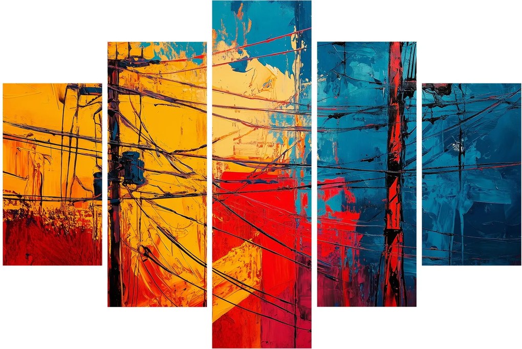 Kép - Absztrakt elektromos vezetékek (150x105 cm)