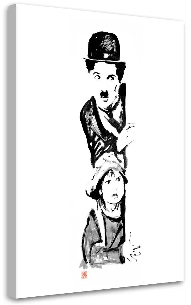 Gario Vászonkép Charlie Chaplin és a baba - Péchane Méret: 70 x 100 cm
