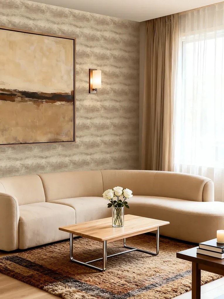 Esselle Home Elemental Madden bézs-krém akvarell vlies tapéta – 100629EH