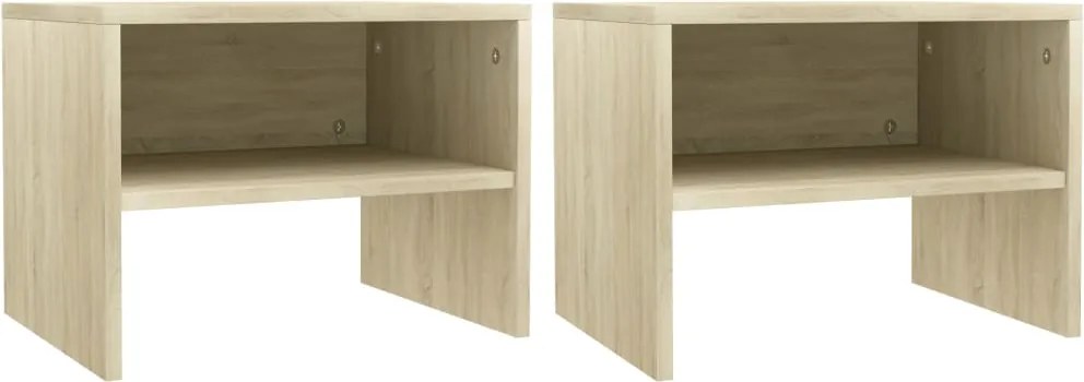 vidaXL 2 db sonoma tölgy színű szerelt fa éjjeliszekrény 40x30x30 cm