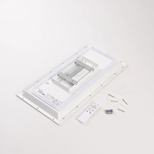 LED RGBW, fényerőszabályozható felületre szerelhető LED panel/22W/230V 2700-6500K 29,5x59,5 cm + távirányító