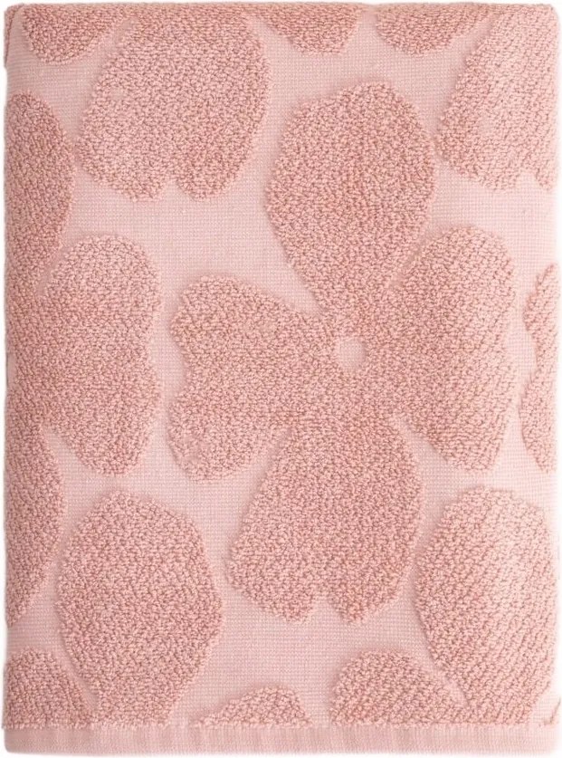 Flores Törölköző Rózsaszín jacquard 70x130 cm Homla