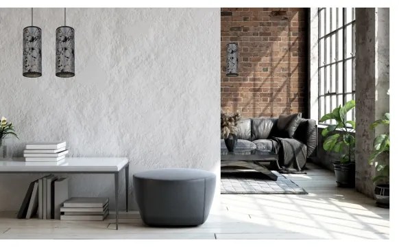 Csillár zsinóron AVALO 1xE27/60W/230V szürke/fekete