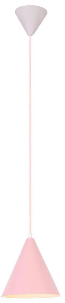 Csillár zsinóron VOSS 1xE27/40W/230V rózsaszín/fehér