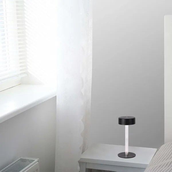 LED Dimmelhető újratölthető asztali lámpa LED/3W/5V 3000-6000K fekete