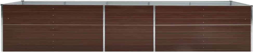 vidaXL barna horganyzott acél kerti magaságyás 400 x 80 x 45 cm