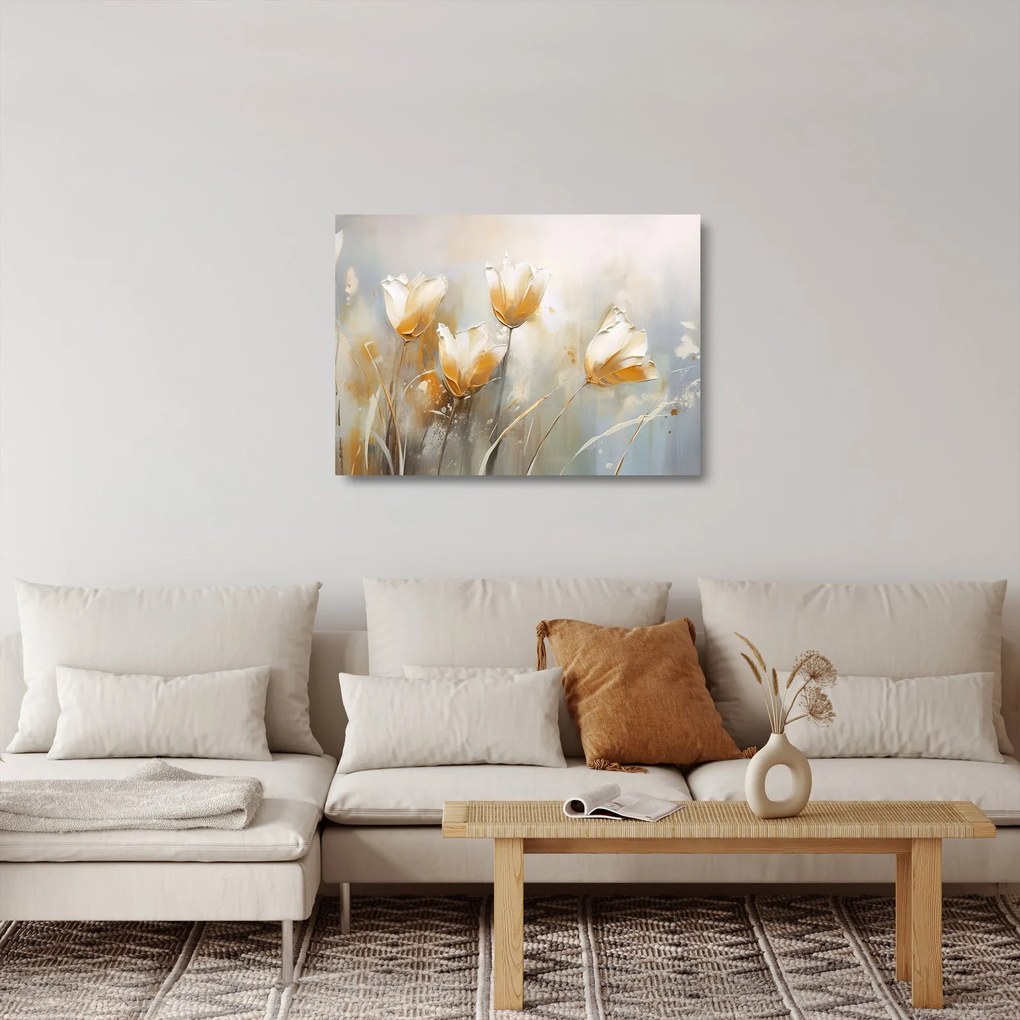 Üveg kép - Tulipánok festése (70x50 cm)